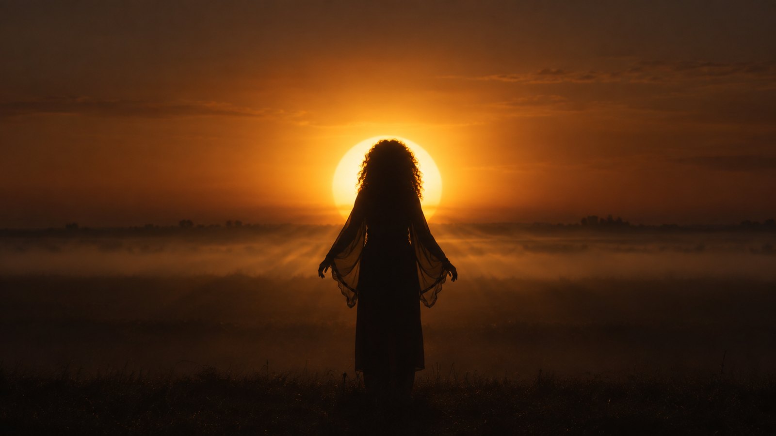 The round light becomes a rising sun